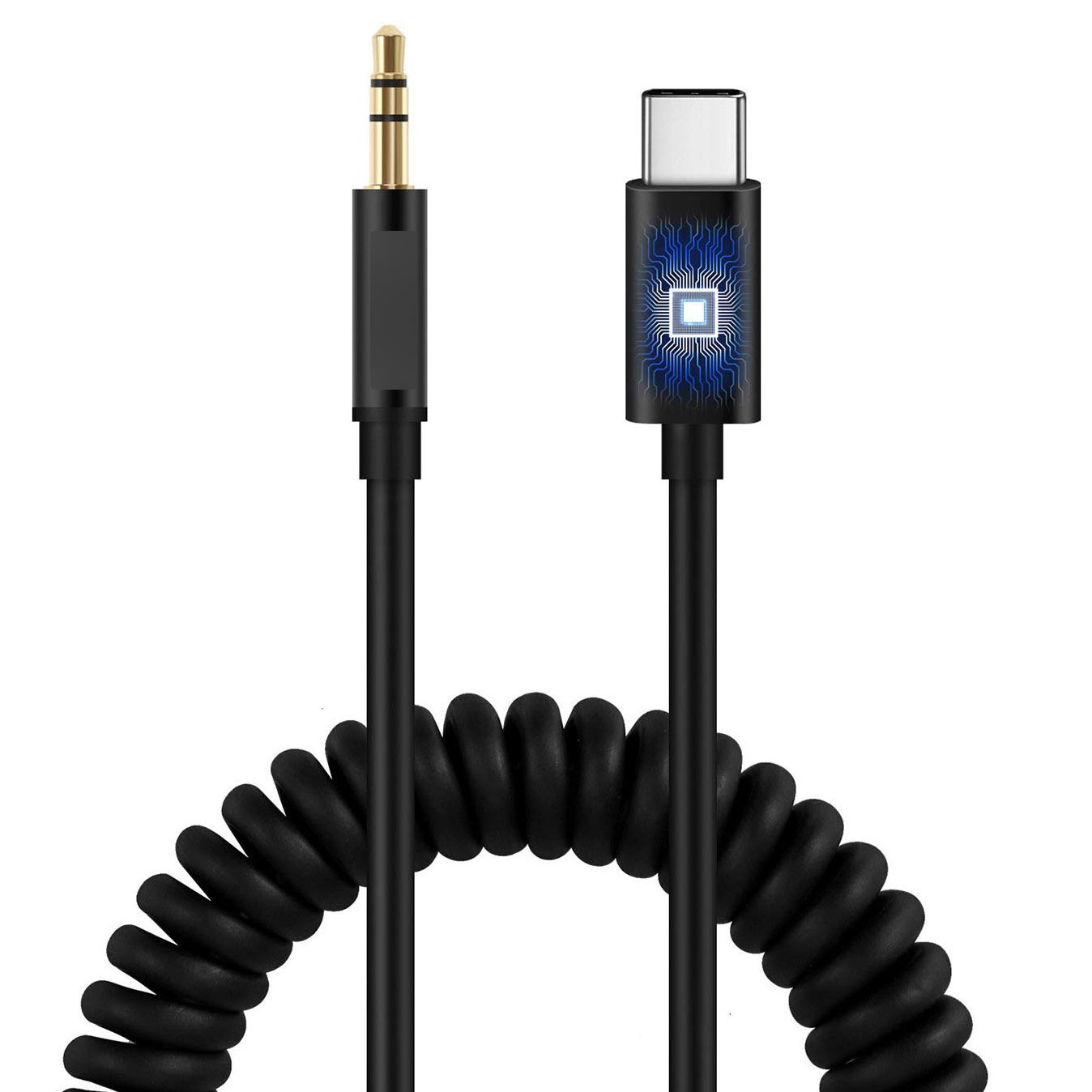 ''USB-C Cable to 3.5mm Aux Auxiliary Cable for HeadPHONE, Car Cord (Black)''